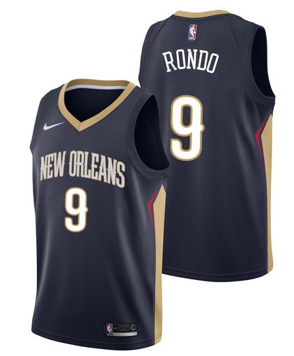 Men New Orleans Pelicans 9 Rondo Blue Game Nike NBA Jerseys
